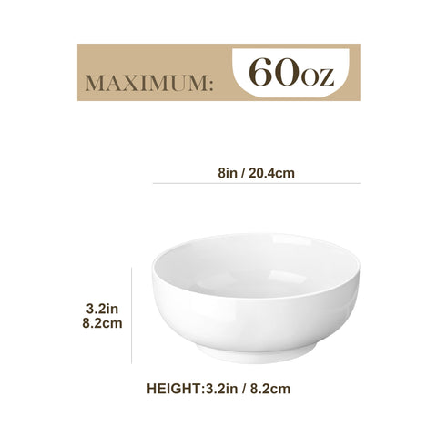 MALACASA Ensaladera Grande 60oz, vista frontal con boca amplia para mezclar con facilidad.