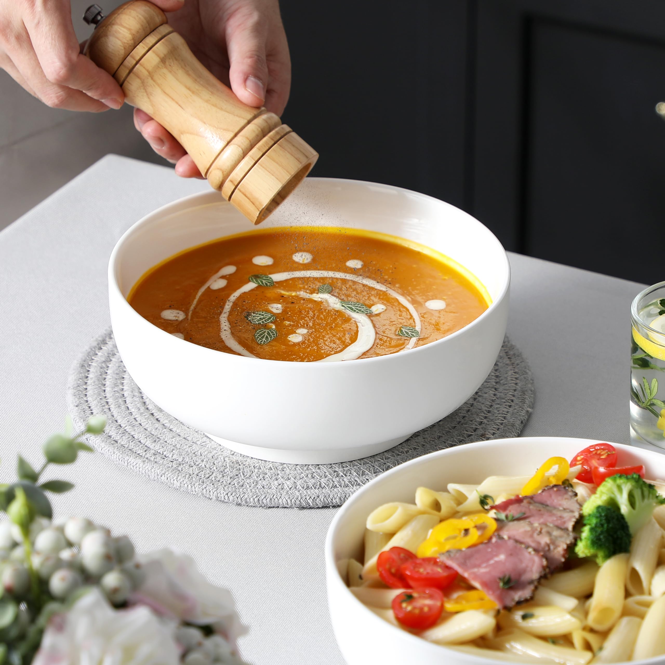 MALACASA Ensaladera Grande 60oz, apta para lavavajillas y refrigerador.