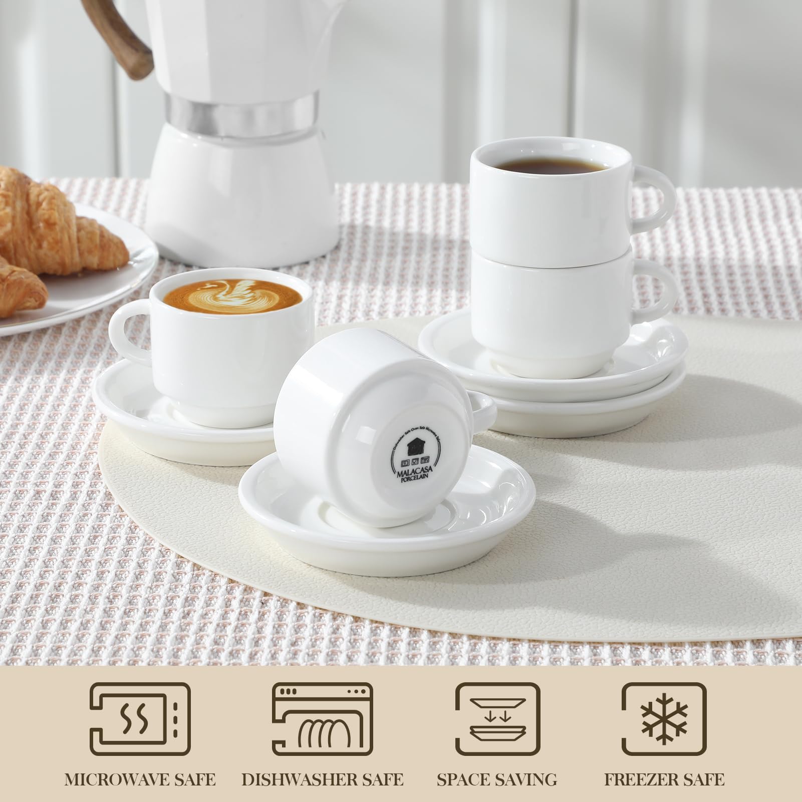 Diseño moderno de MALACASA tazas espresso para la mesa.