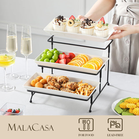 Malacasa estructura metal plegable negra, estable y fácil de ajustar para eventos.