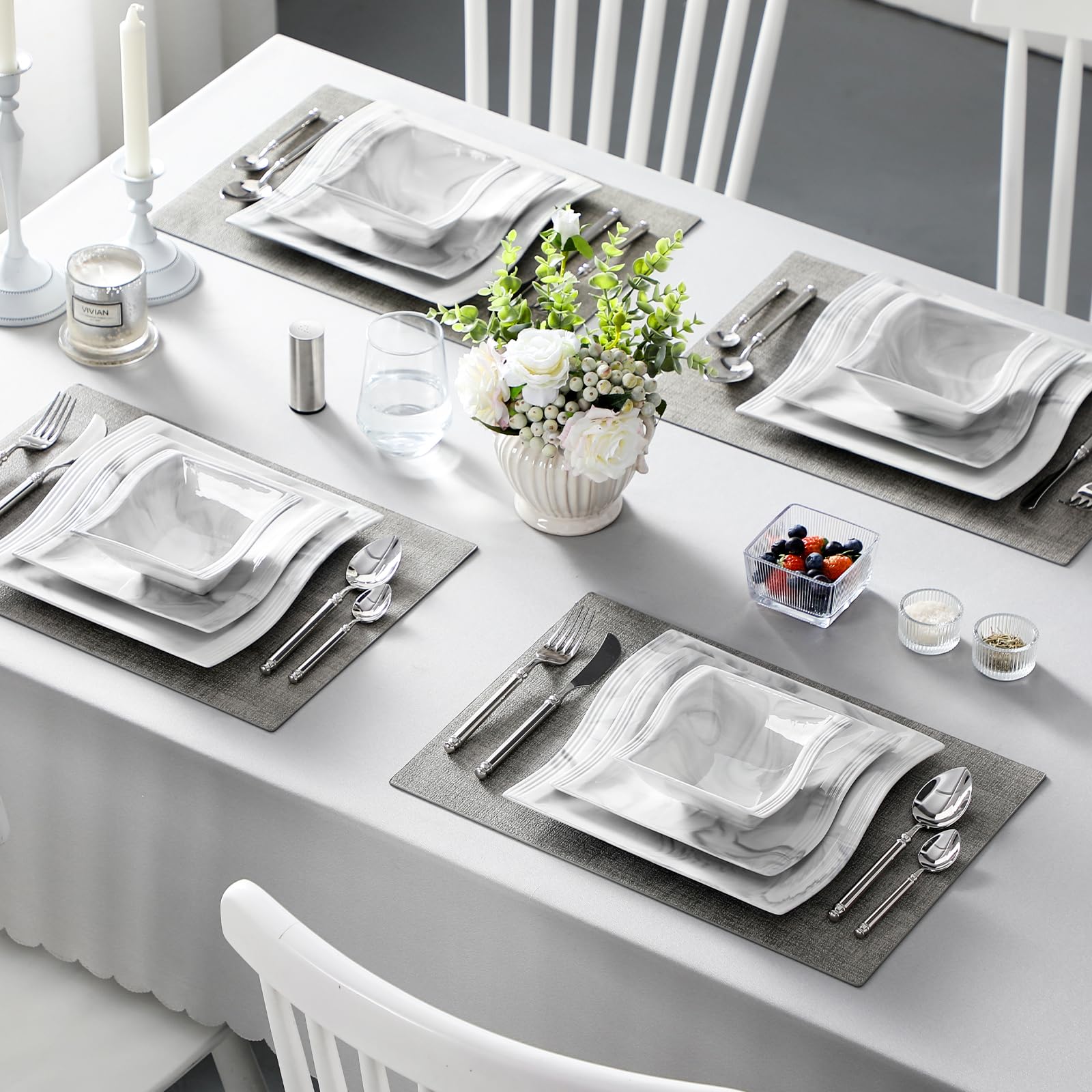 MALACASA Flora: bandeja rectangular 13 pulgadas para presentaciones grandes y elegantes.