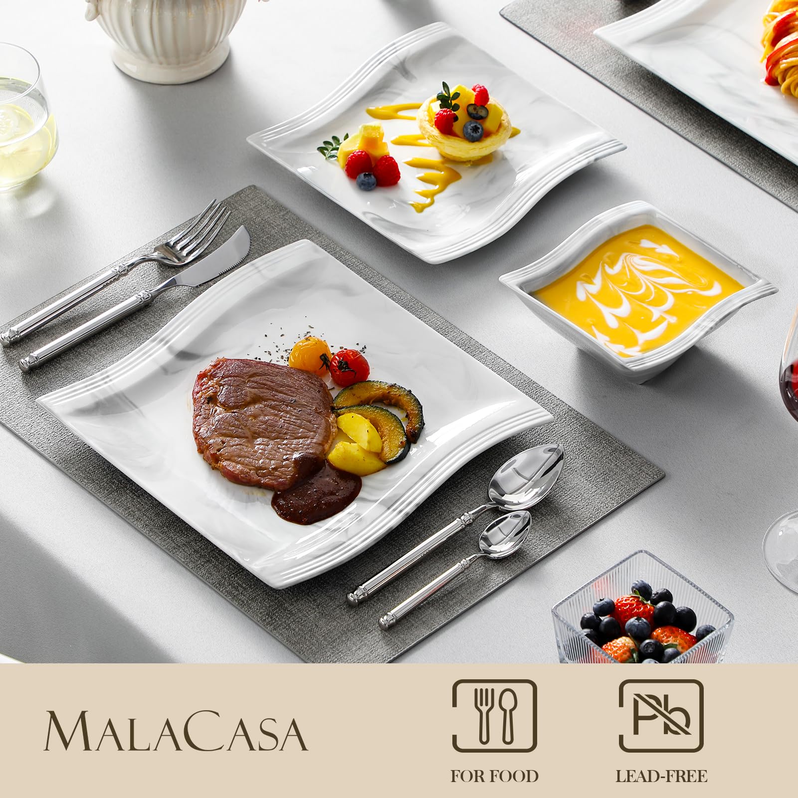 MALACASA Flora: tazón sopa 24oz ideal para calentar y servir cremosos caldos.