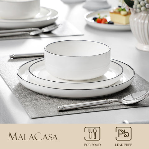 Vajilla MALACASA LUNA, cuenco desayuno 26 oz, ideal para cereales y sopas.