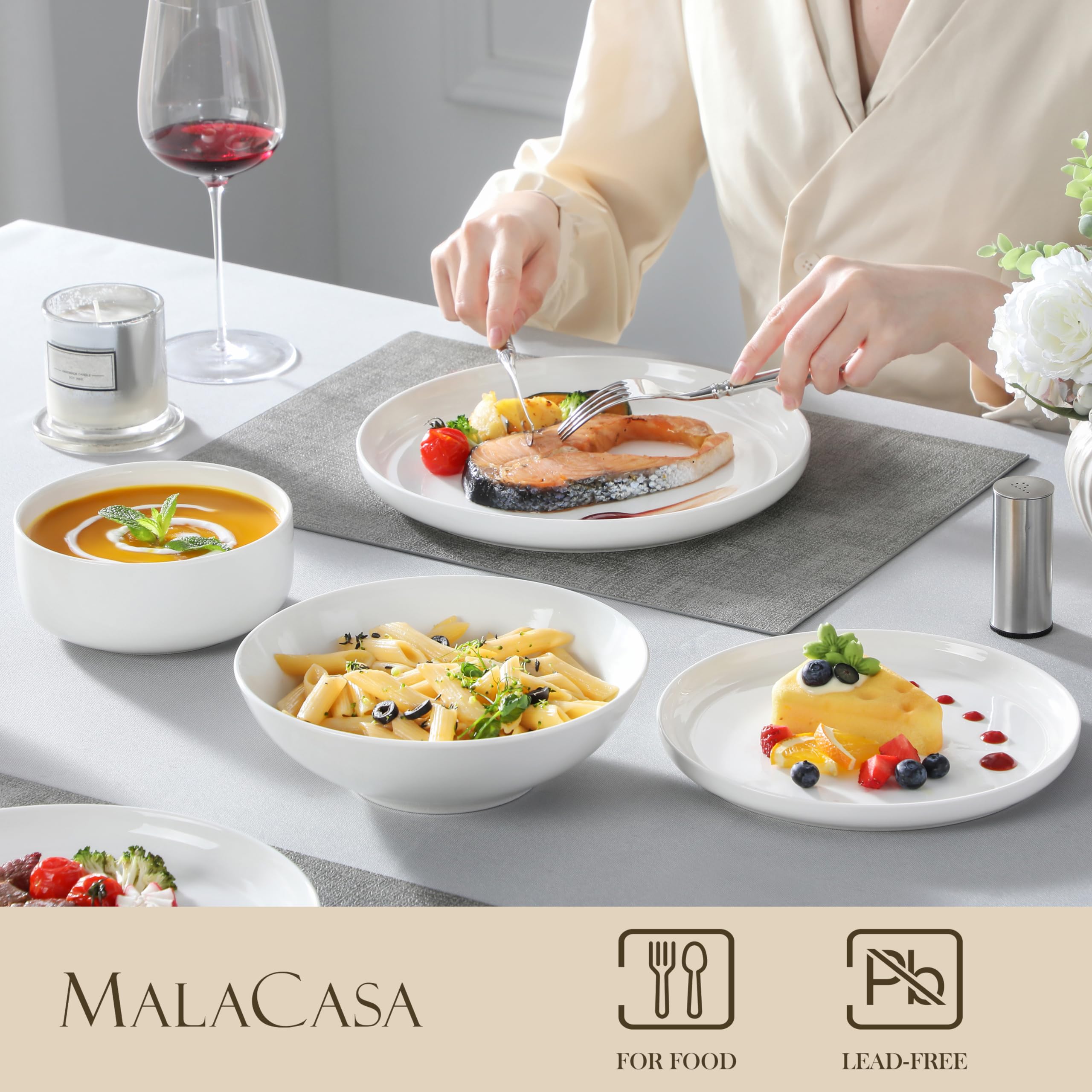 MALACASA Luna: plato de ensalada de 21 cm para porciones equilibradas.