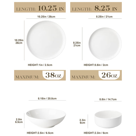 MALACASA Luna: plato principal de 26 cm para comidas familiares.