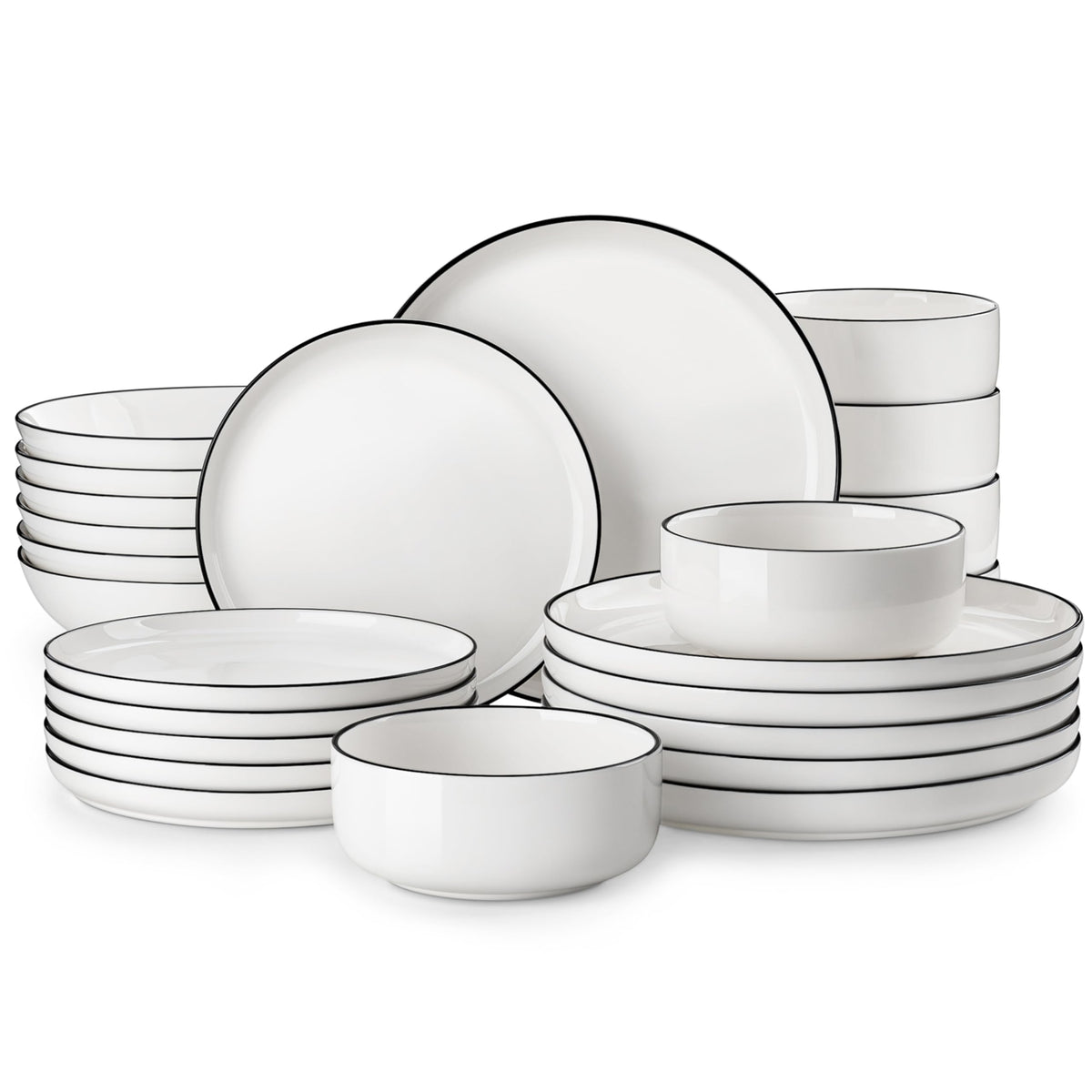 MALACASA Luna: platos de cena de 10-25 pulgadas para comidas familiares