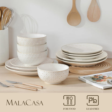 MALACASA LYDIA: diseño con relieve y glaseado blanco.
