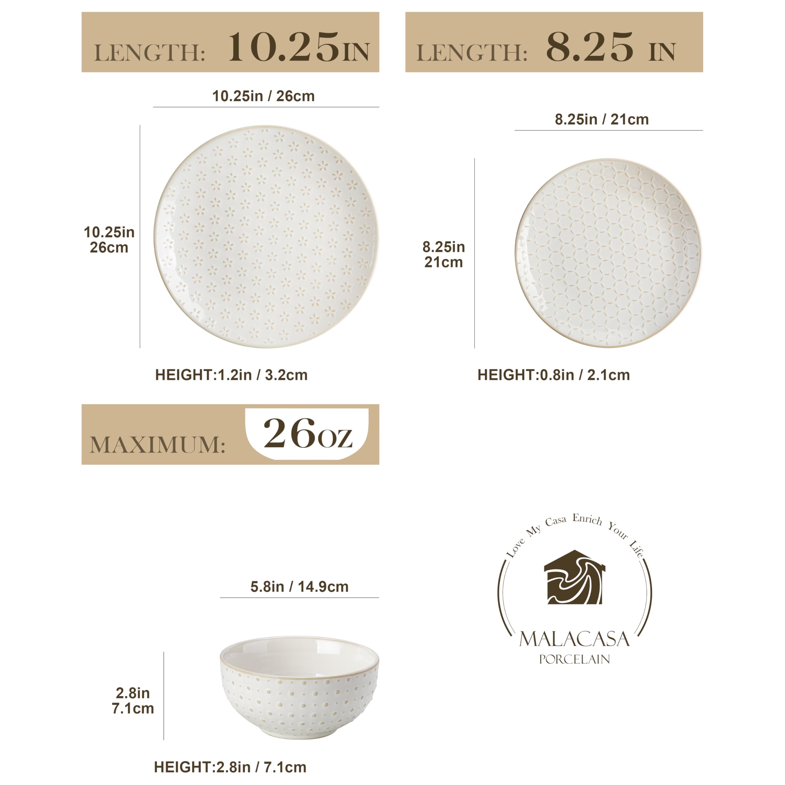 MALACASA LYDIA: platos de postre con relieve para la mesa.