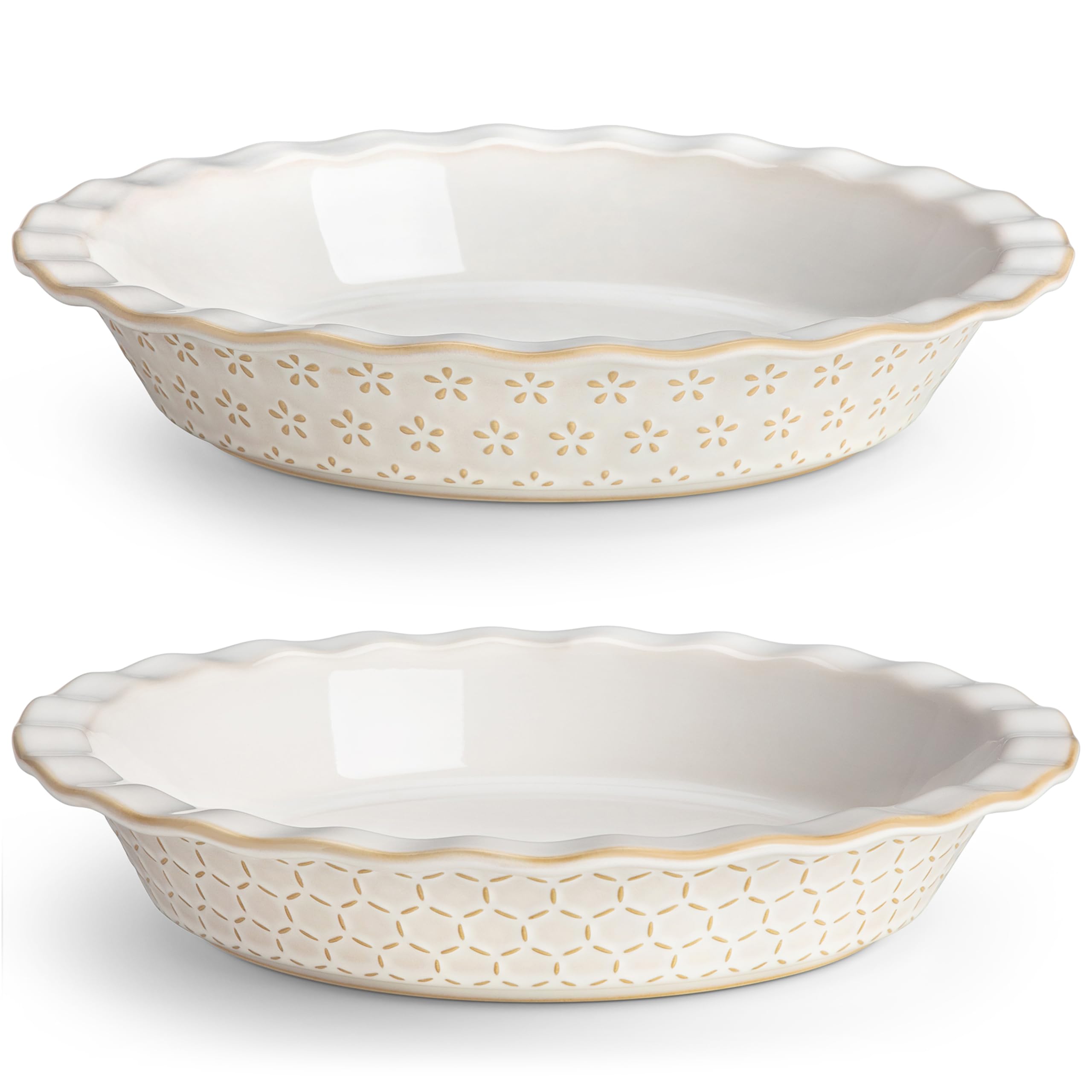 MALACASA Lydia, pan de pie 9 pulgadas con relieve, ideal para hornear con estilo.