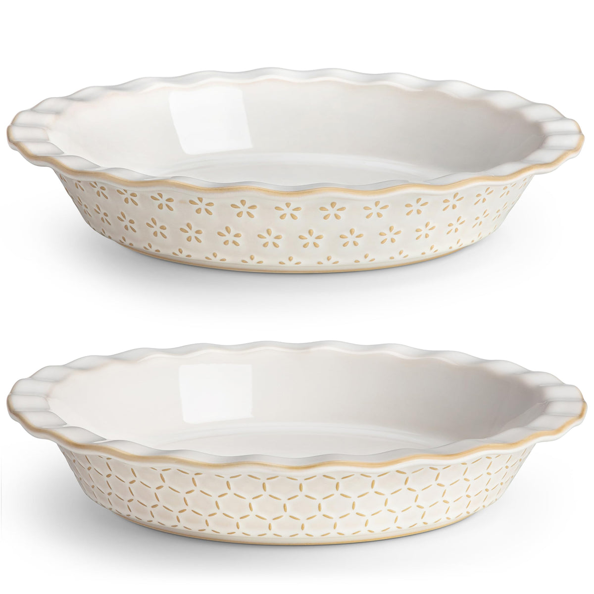 MALACASA Lydia, pan de pie 9 pulgadas con relieve, ideal para hornear con estilo.
