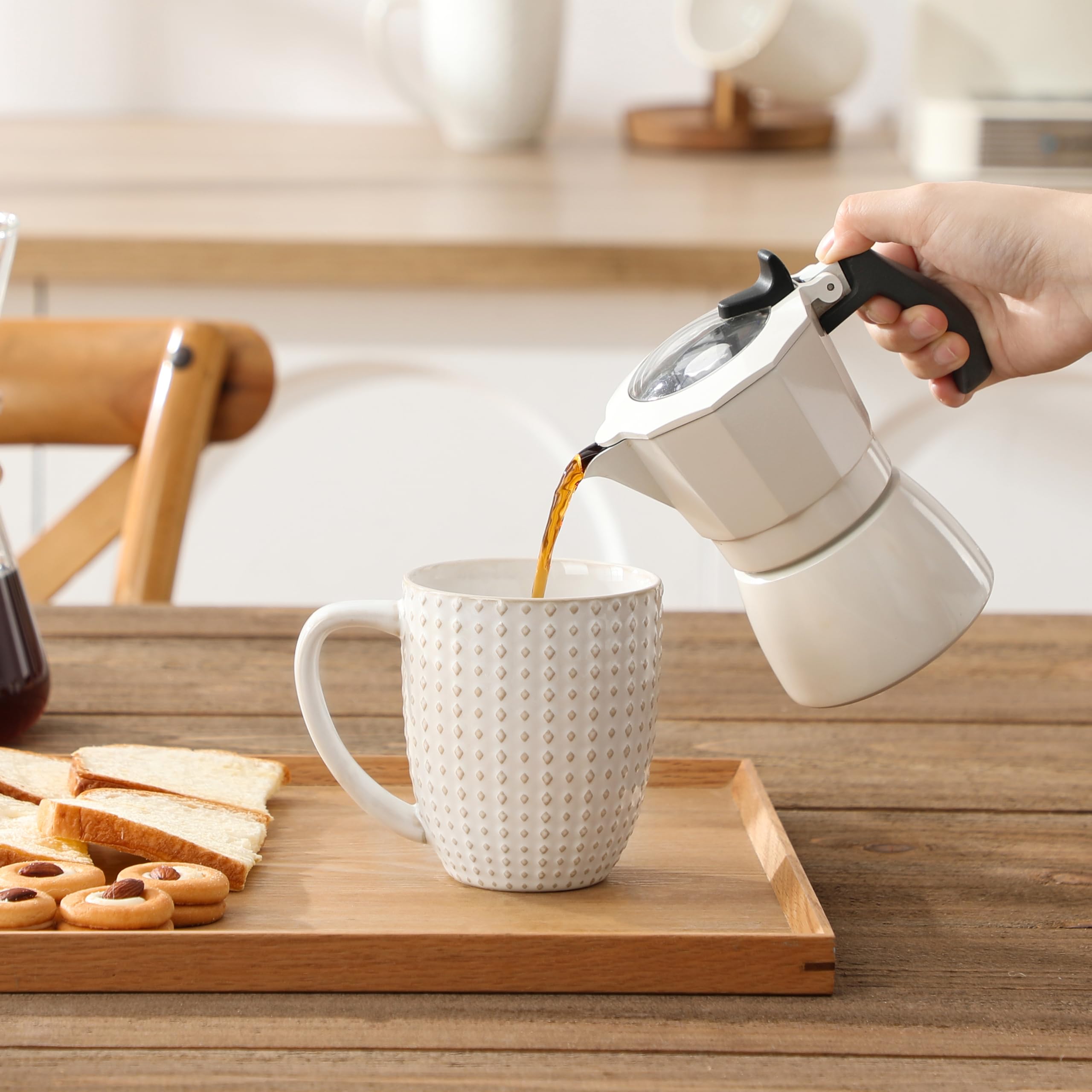 MALACASA Lydia: taza con asa ergonómica para beber cómodo