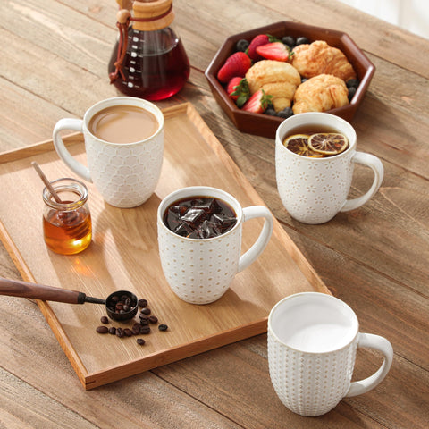 MALACASA Lydia: taza blanco brillante para cualquier mesa