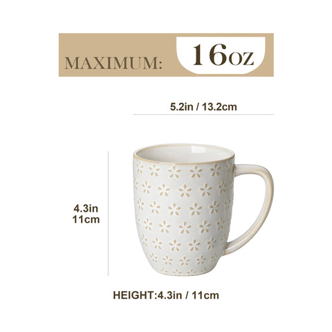 MALACASA Lydia: taza con relieve-diseño 2 para latte cremoso matutino