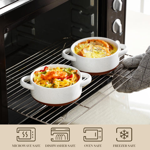 Uso en horno y microondas de Malacasa Tara, práctico y versátil.
