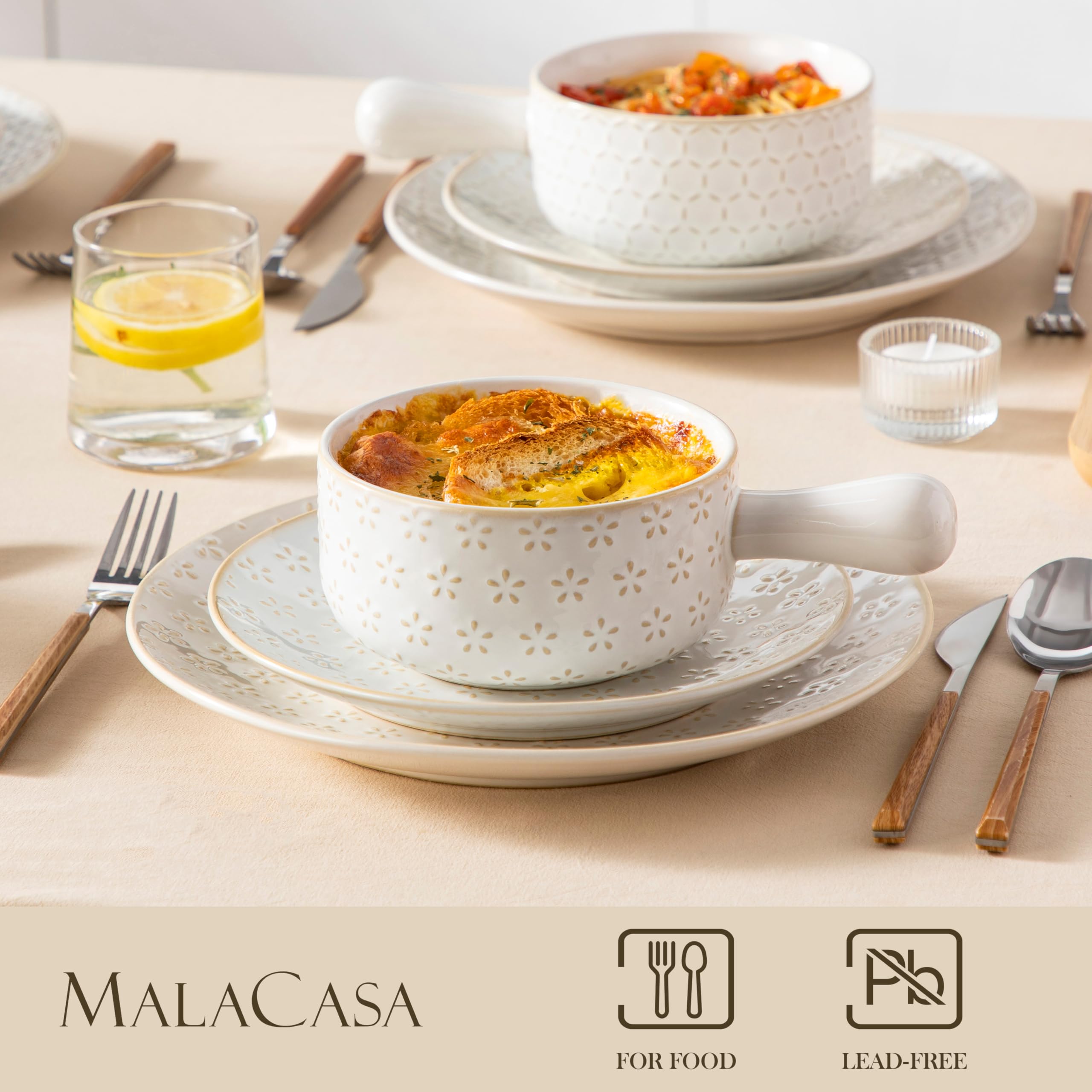 MALACASA cuencos aptos para horno hasta 250°C para servicio directo.