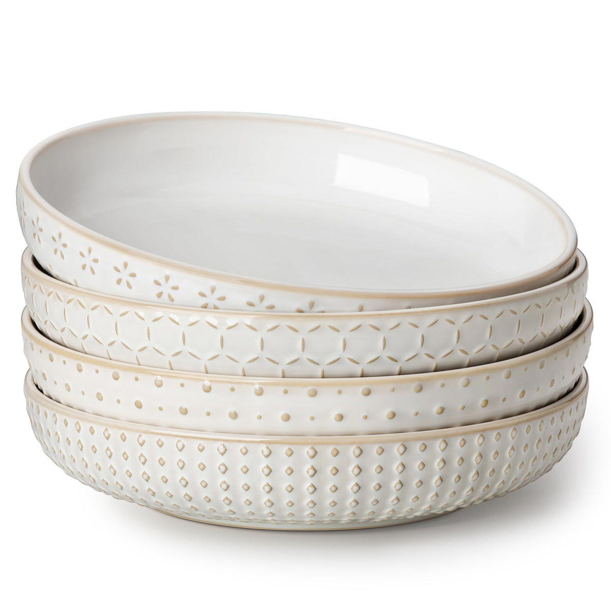 MALACASA LYDIA tazón con relieve elegante para servir pasta con estilo
