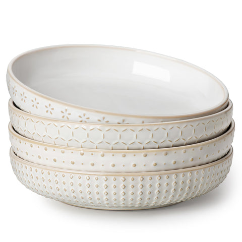 MALACASA LYDIA tazón con relieve elegante para servir pasta con estilo