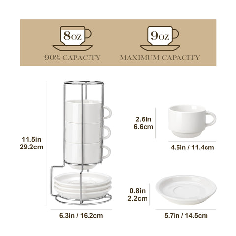 MALACASA platillos espresso conjunto de 4 para acompañar las tazas.
