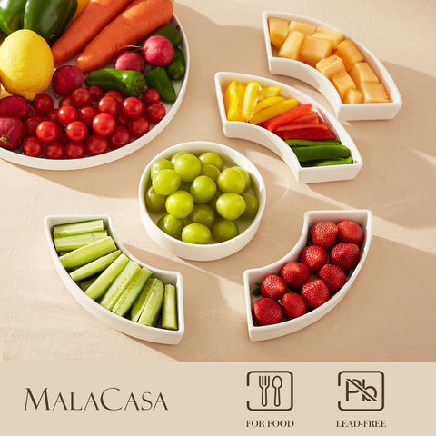 MALACASA plato divisorio para frutas y bocadillos, elegante y práctico.
