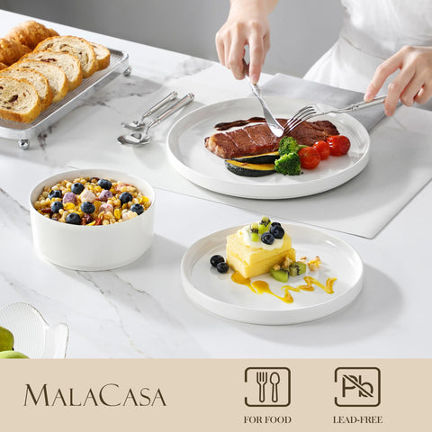MALACASA plato ensalada 8-25 pulgadas, ideal para porciones ligeras y presentaciones.