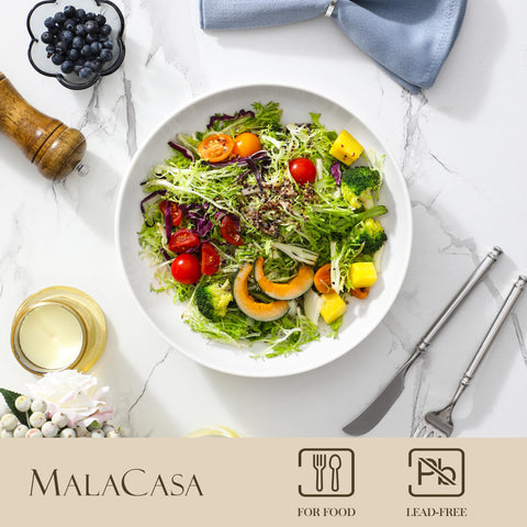Cuenco MALACASA de porcelana blanca resistente para uso diario.