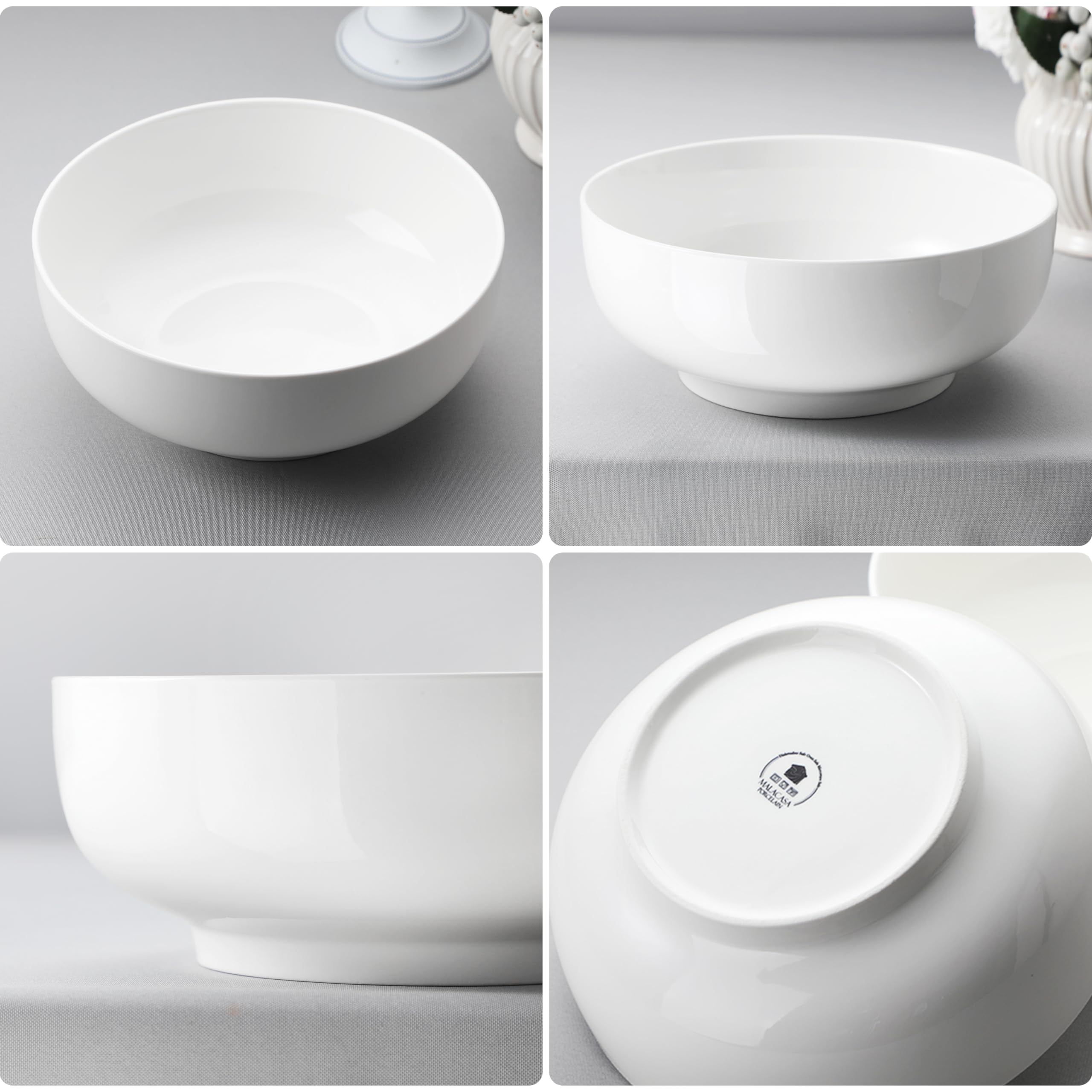 Presentación elegante de alimentos con cuencos MALACASA blancos
