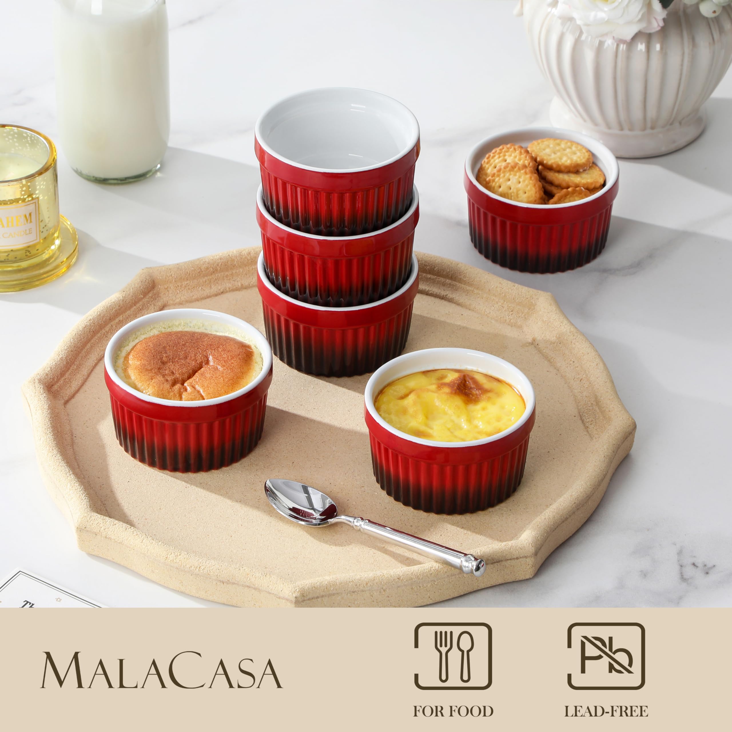 Ramequín MALACASA con recubrimiento Glidecoat, superficie fácil de limpiar.