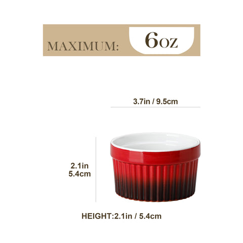 Ramequines MALACASA apilables en rojo para almacenamiento práctico.