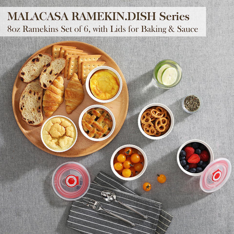 Ramekins MALACASA ideales para postres como creme brulee y mousses.