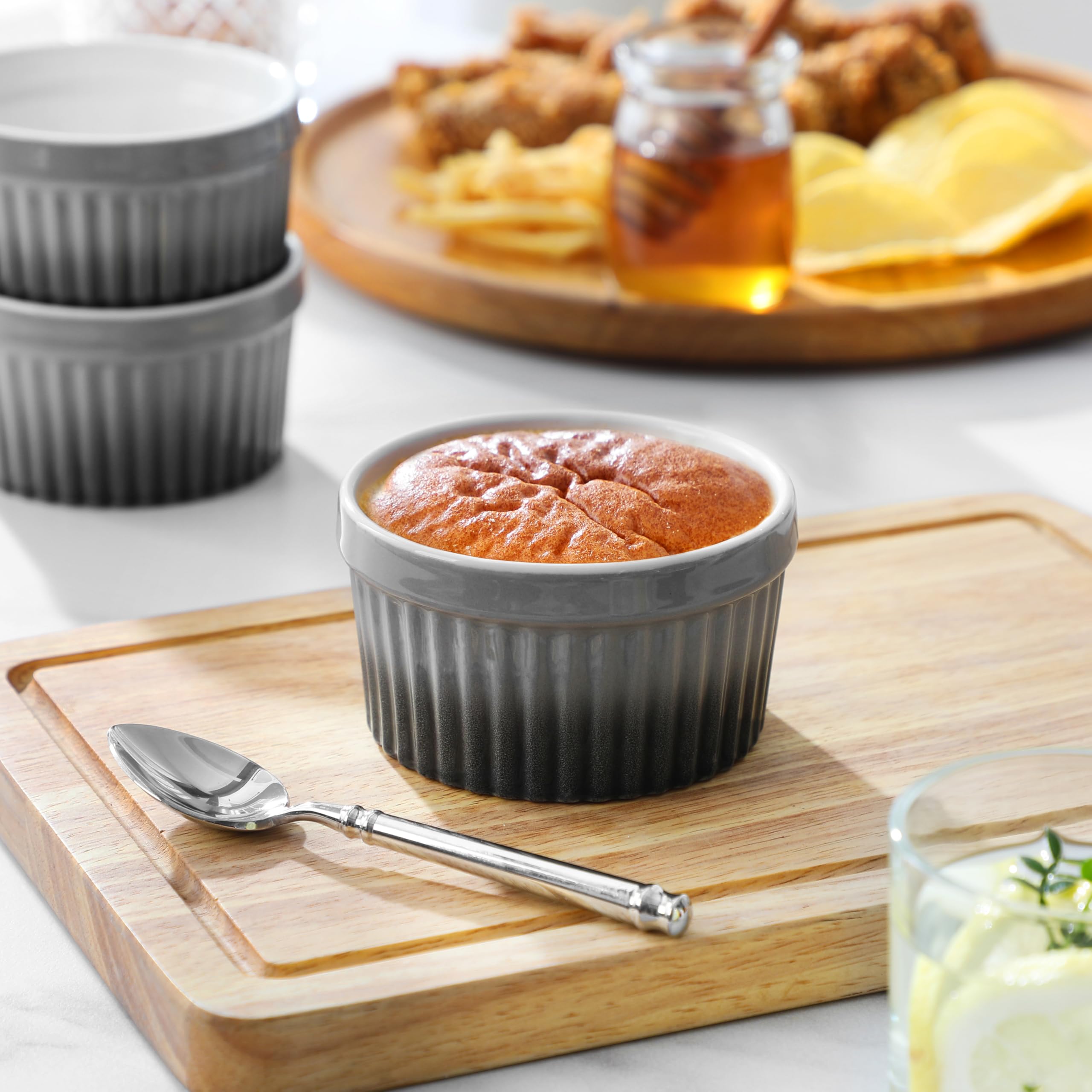 Ramequines MALACASA ideales para crème brûlée y postres individuales