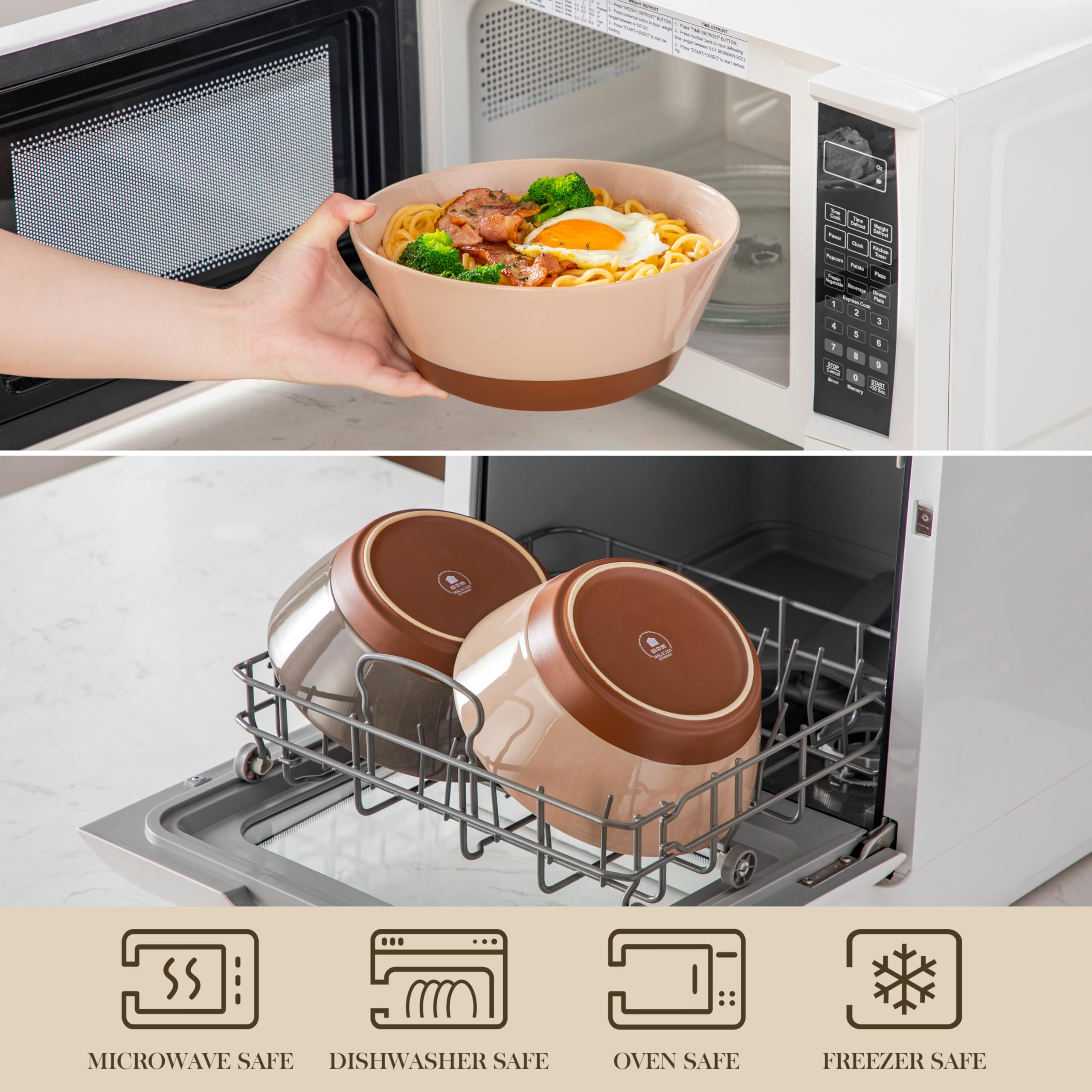 Tazones MALACASA apilables con base terracota para ahorro de espacio