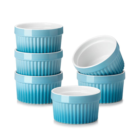Ramequines MALACASA 4oz, aptos para horno, ideales para porciones individuales de postre.
