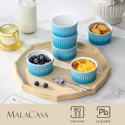 Ramequines MALACASA 4oz, resistencia al horno para hornear con seguridad.