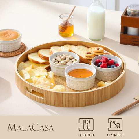 Malacasa ramequines postre mini, perfecto para crème brûlée y soufflés.