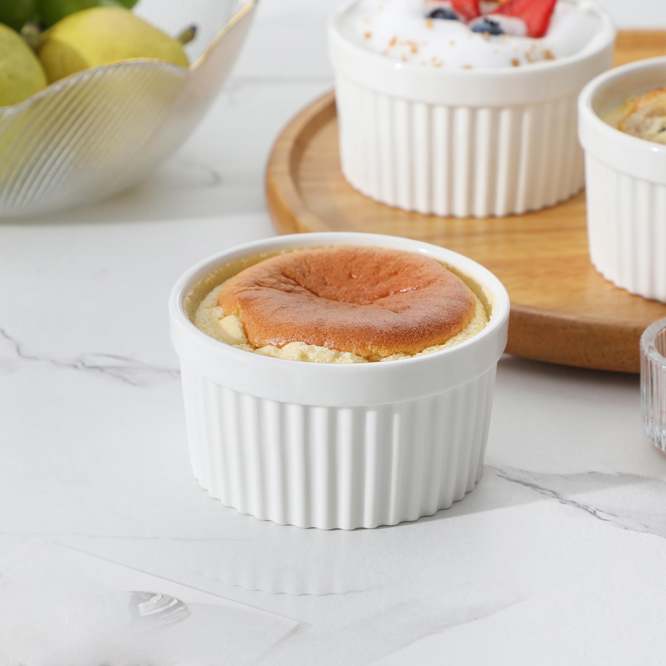 Ramekin MALACASA resiste altas temperaturas y mantiene textura en horneado.