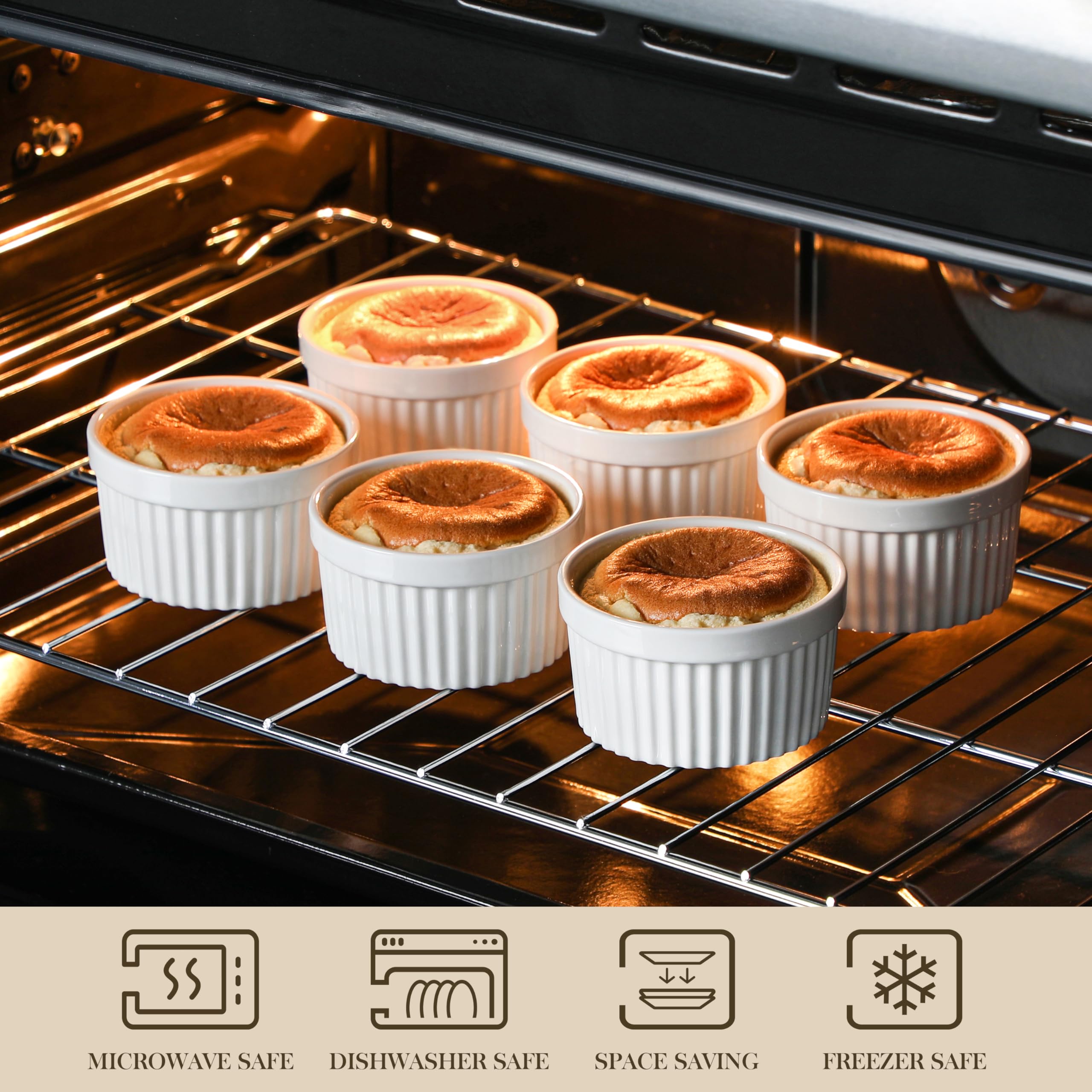 Ramekin MALACASA con recubrimiento GlideCoat, limpieza fácil y superficie lisa.