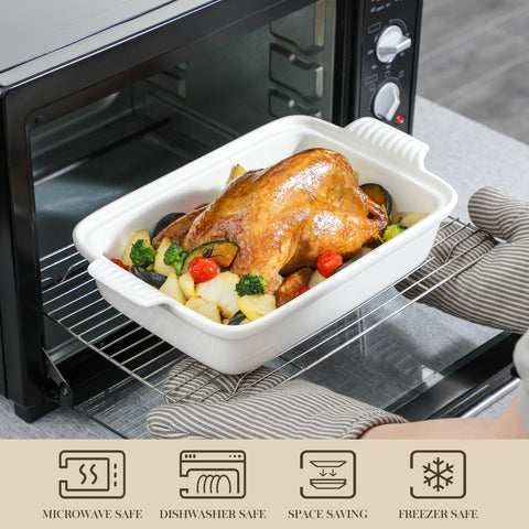 Recipiente cerámico MALACASA apto para microondas y horno con tapa