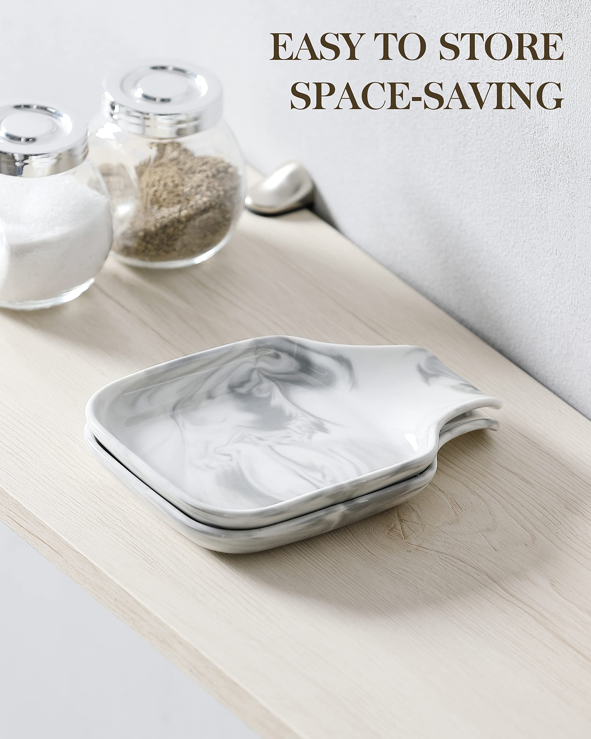 Malacasa reposacucharas gris mármol: diseño decorativo que realza la cocina.