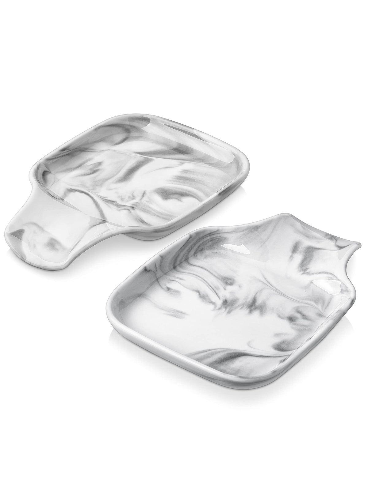 Malacasa reposacucharas porcelana gris mármol: superficie resistente y fácil de limpiar.