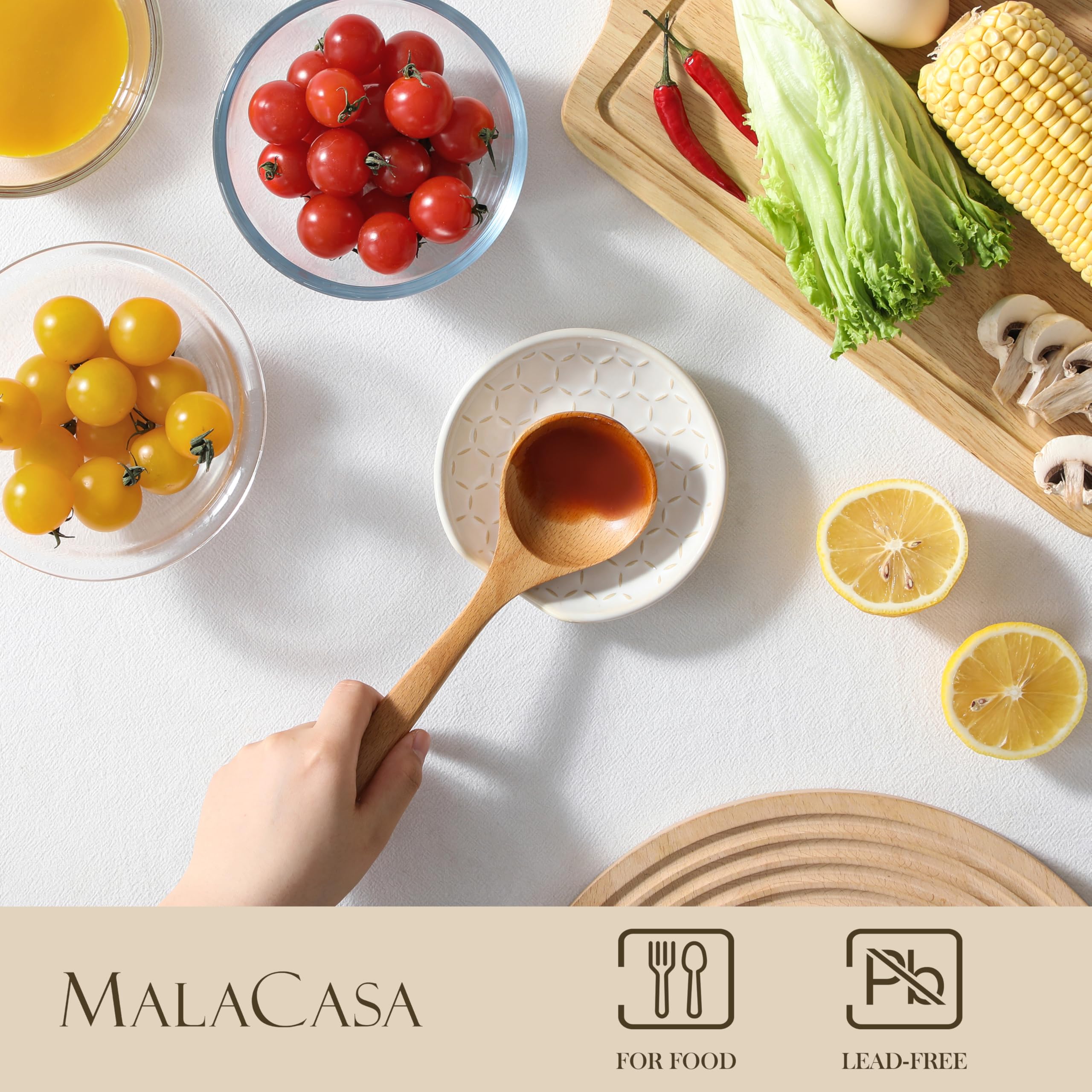 MALACASA Reposacucharas cerámico, patrón único, aporta estilo y organización.