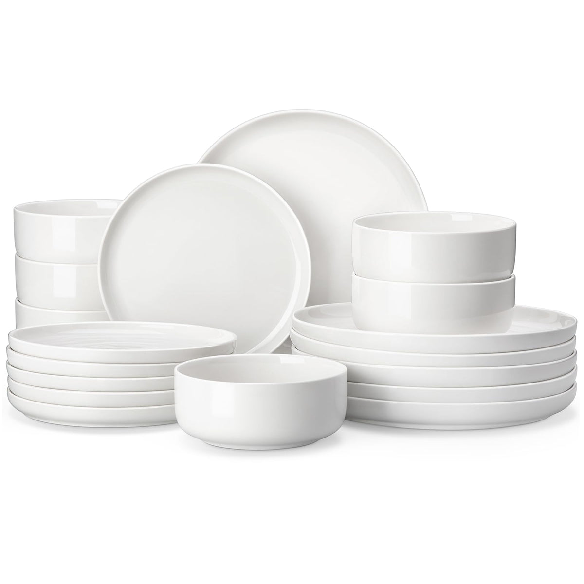 MALACASA Serie LUNA: conjunto de 18 piezas, ideal para cenas familiares elegantes.