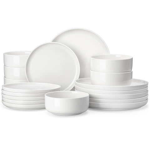 MALACASA Serie LUNA: conjunto de 18 piezas, ideal para cenas familiares elegantes.