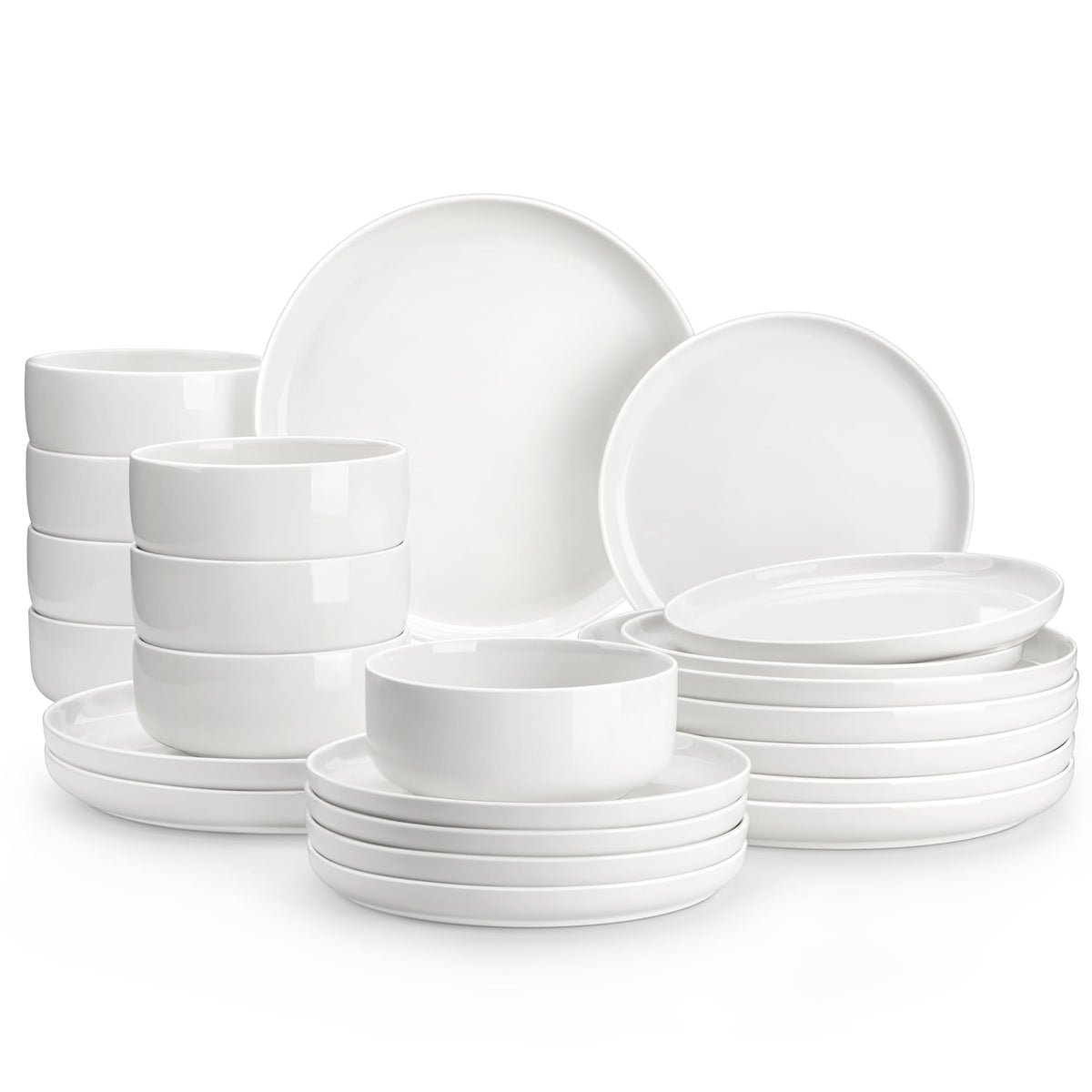 MALACASA Serie Luna, platos de cena de 10,25 pulgadas, duraderos y elegantes.