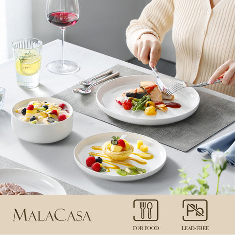MALACASA Serie LUNA: tazón cereal de 26 oz, práctico para desayunos abundantes.