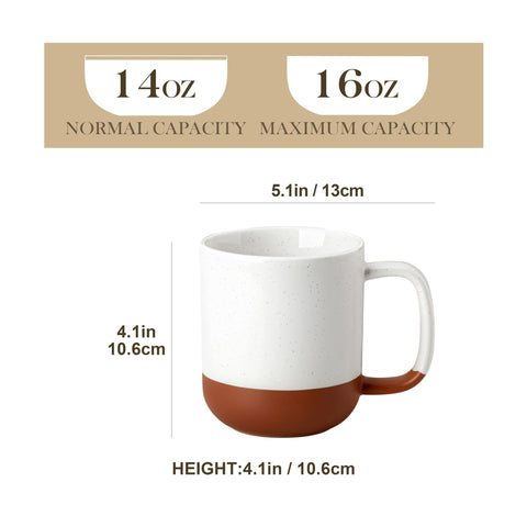 MALACASA Serie Tara, taza de cerámica de dos tonos, comodidad de agarre.