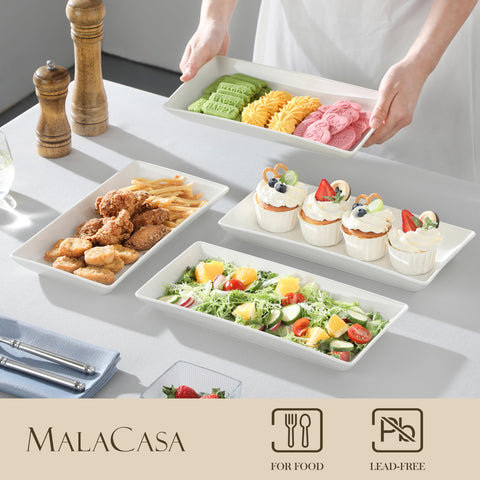 Servir platillos para aperitivos o sushi con estas bandejas rectangulares MALACASA.