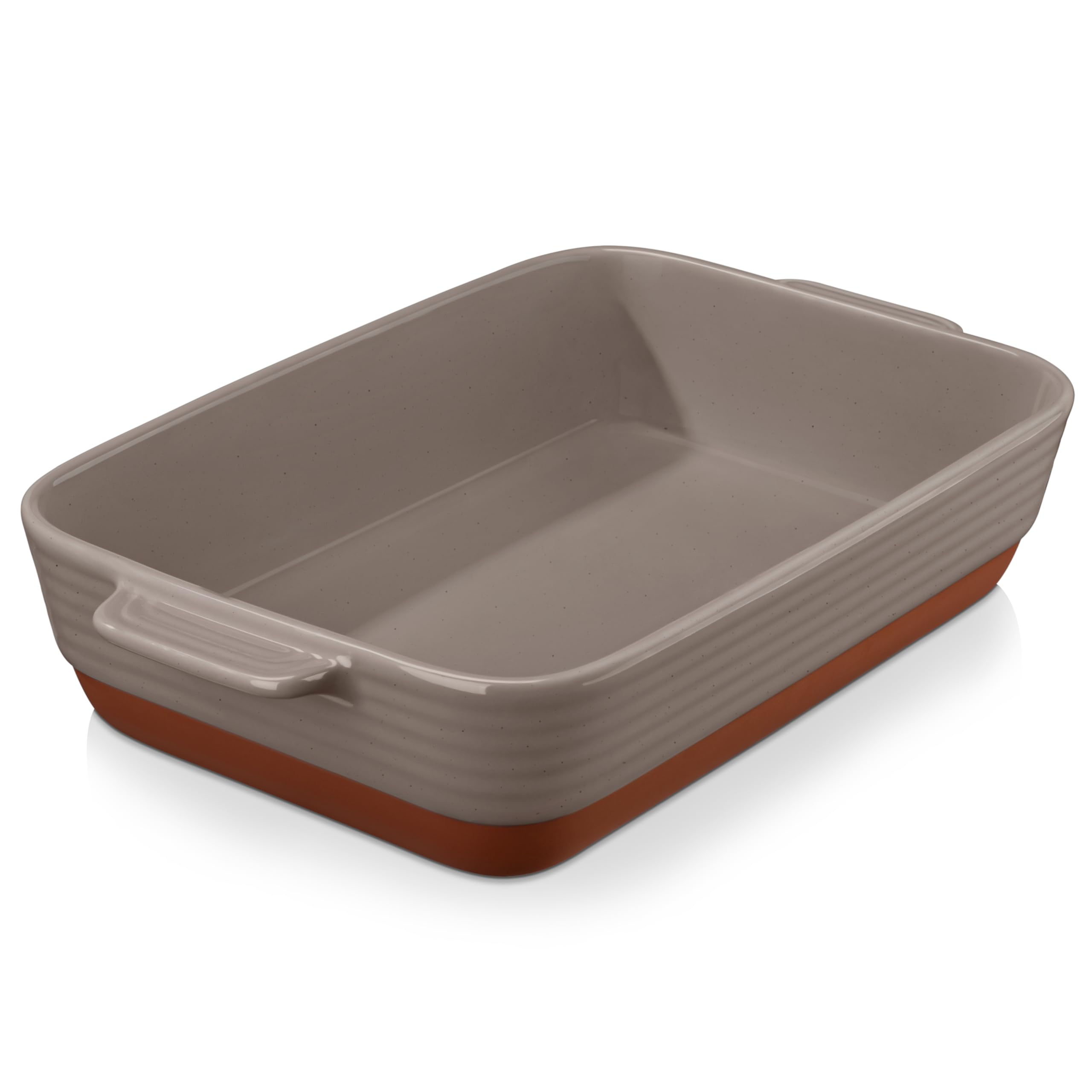 Bandeja cerámica MALACASA Tara rectangular profunda para hornear y servir porciones generosas.