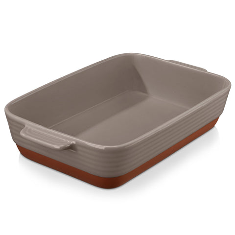 Bandeja cerámica MALACASA Tara rectangular profunda para hornear y servir porciones generosas.