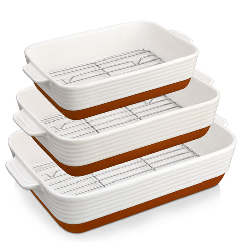 MALACASA Tara: bandeja rectangular 14,5 pulgadas para hornear, ideal para guisos.
