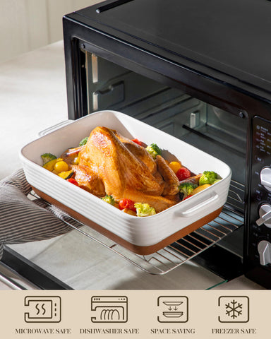 Malacasa Tara cerámica con doble mango, manejo seguro al sacar del horno.